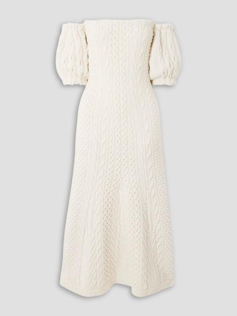 GABRIELA HEARST Alastor off-the-shoulder cable-knit wool and cashmere-blend maxi dress