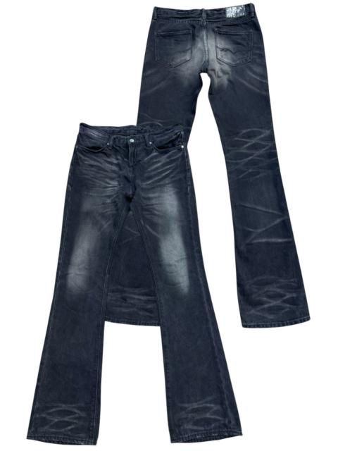 Other Designers GOSTAR DE FUGA - Gosta De Fuga Distressed Black Flare Denim Jeans 32x33