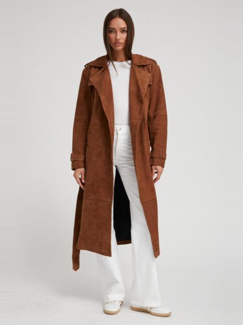 SPRWMN BELLE DE JOUR COGNAC SUEDE TRENCH