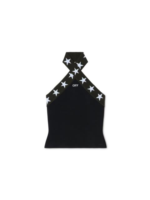 Off-White Black Starry Halterneck Top