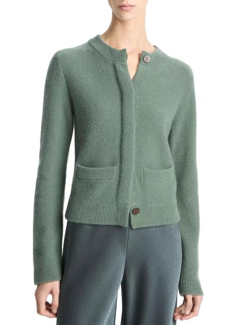 Vince Shrunken Boiled Cashmere Crewneck Cardigan