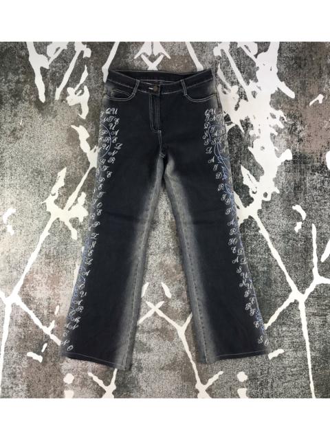 Other Designers Vintage - Vintage Japanese Brand Jeans Embroidered Flare Pants