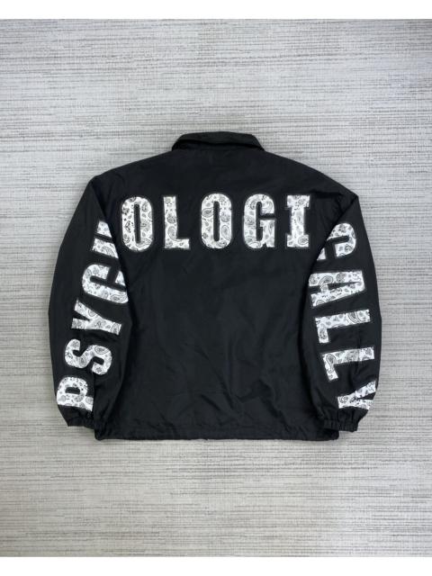 Other Designers Japanese Brand × Vintage - Vintage Wego PSYCHOLOGICALLY Black Big Spellout Coach Jacket