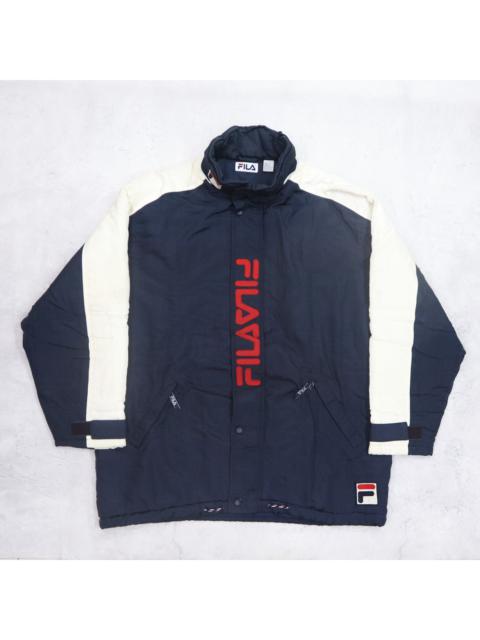 Other Designers FILA Big Logo Embroidered Bomber Coat Windbreaker Hoodie Jacket 