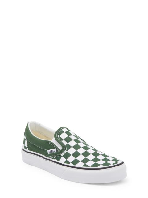 Vans Vans Classic Slip-On in Checkerboard Emerald at Nordstrom