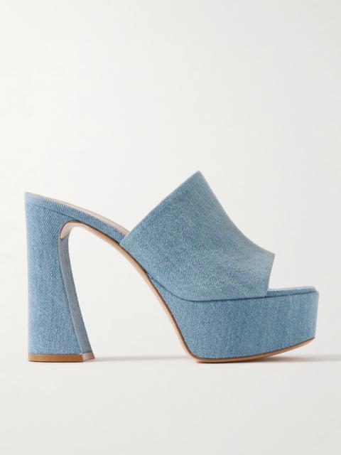 Gianvito Rossi Holly 70 Denim Platform Mules