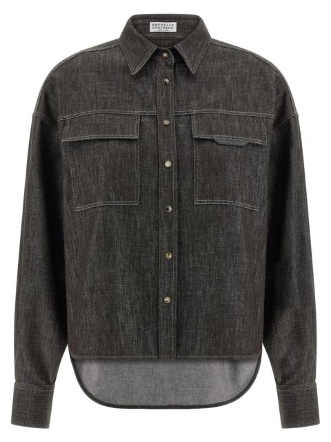 Brunello Cucinelli Brunello Cucinelli Women Lamé Denim Shirt