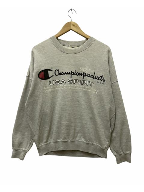 Other Designers Vintage - Vintage Champion Products USA SPIRIT Sweatshirt Light Grey