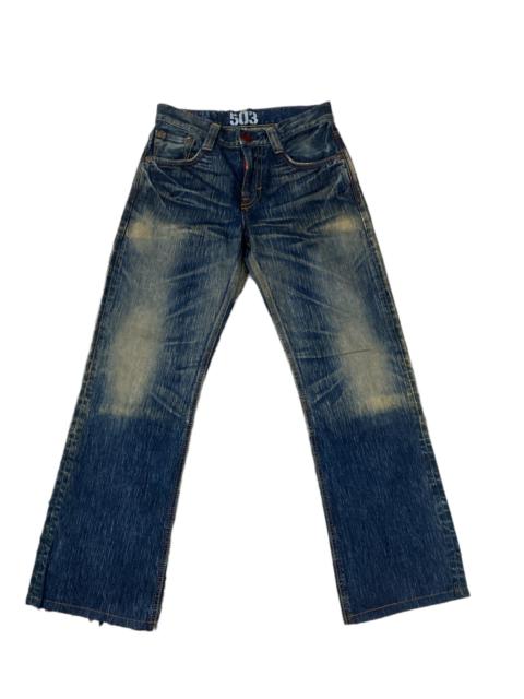 Other Designers Distressed Denim - SICK🔥FLARED EDWIN 503 BLUE TRIP DISTRESSED DENIM PANTS