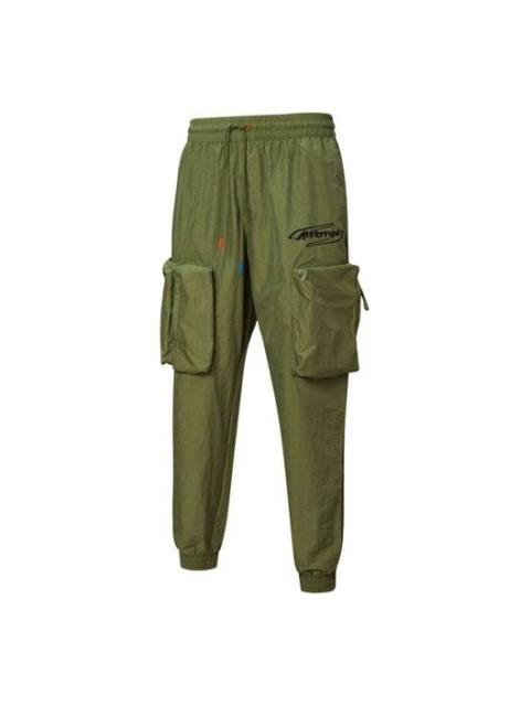 PUMA PUMA x ATTEMPT Crossover Casual Drawstring Woven Long Pants Green 598944-75