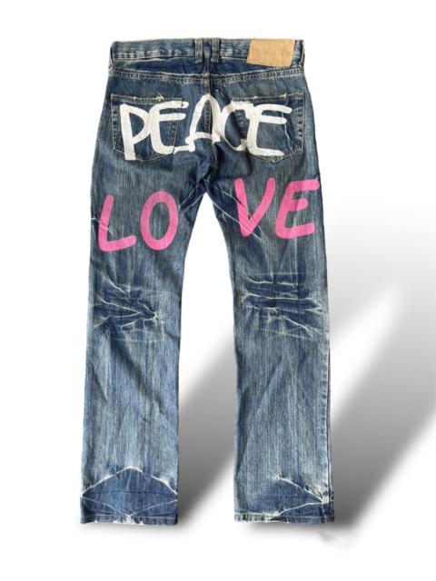 Other Designers Japanese Brand - Unisex Point Loma Peace Love Spellout Stright Denim