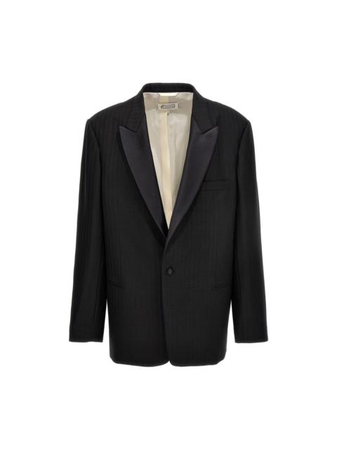 Maison Margiela Women Striped Single Breast Blazer Jacket