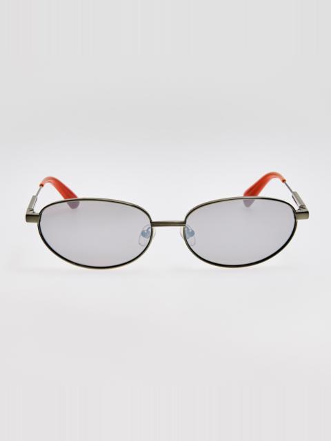 LINDA FARROW Alba Sunglasses in Shiny Green