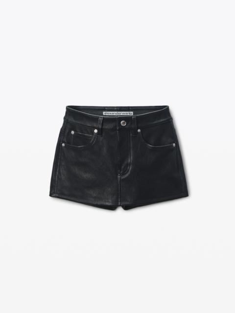 Alexander Wang Black Lambskin Leather Miniskort