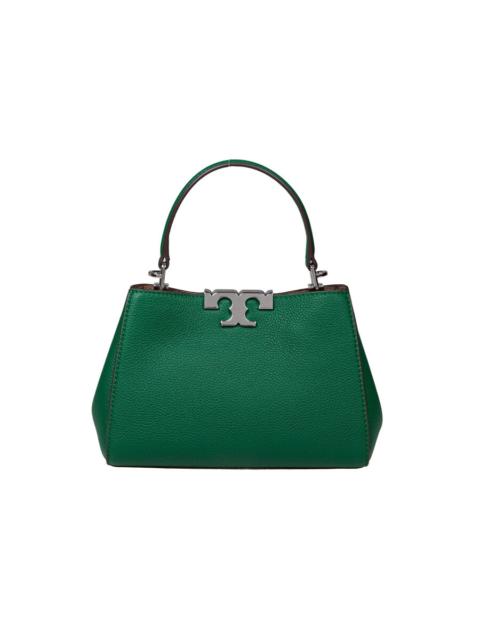 Other Designers Tory Burch Eleanor Mini Satchel In Hammered Leather Green Color