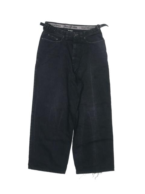BALENCIAGA Balenciaga SS22 Black Wide Leg Denim Jeans