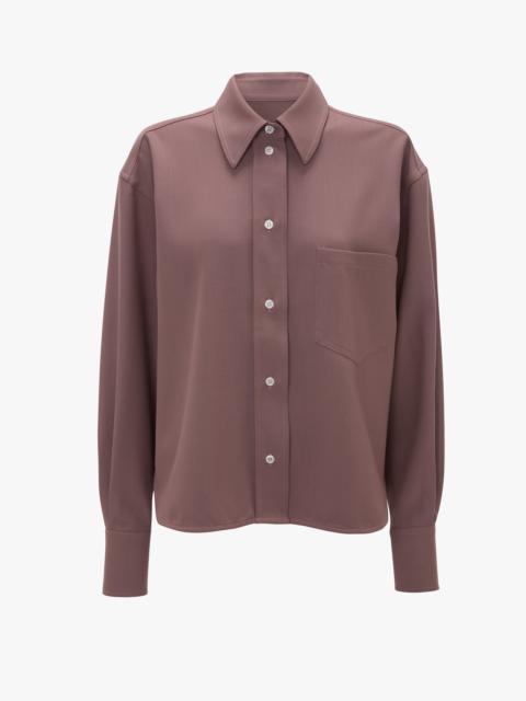 Victoria Beckham Cropped Long Sleeve Shirt In Mauve