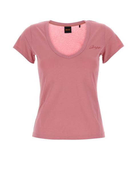 BOSS Pink cotton t-shirt