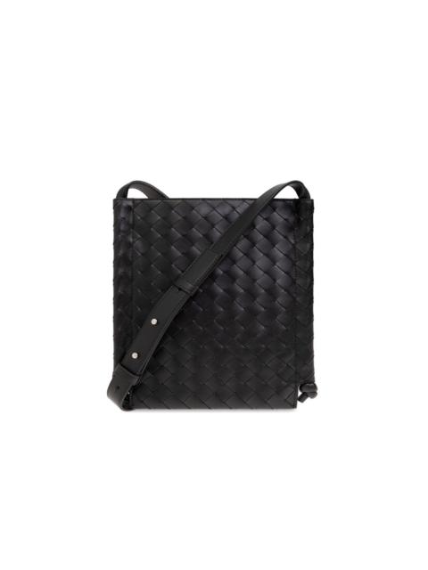 Bottega Veneta BOTTEGA VENETA Small Flat loop Black Intrecciato Leather Cro