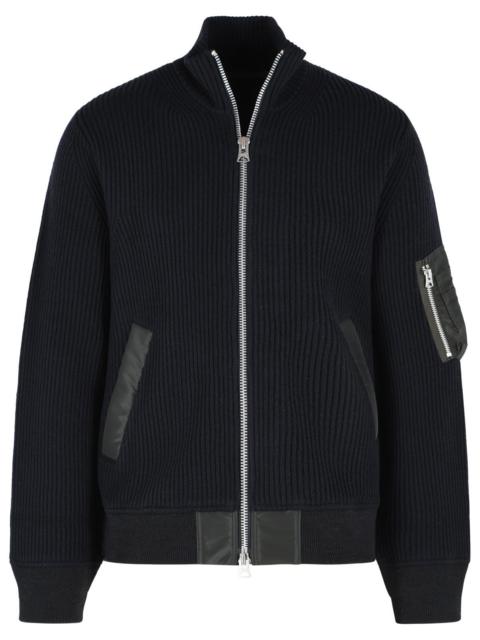 sacai Sacai Navy Wool Knitwear Men