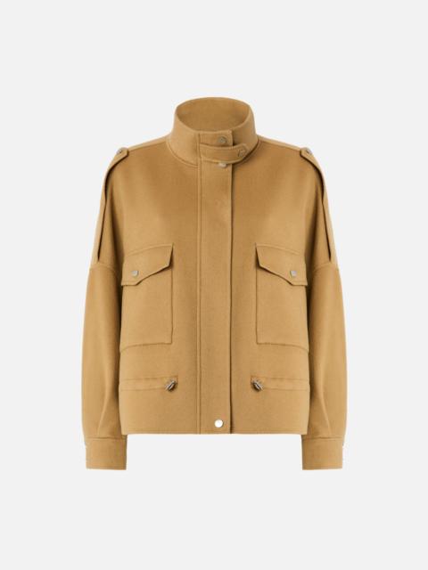 PINKO DOUBLE CLOTH PEA COAT WITH HIGH COLLAR