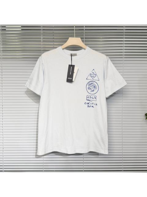 Dior Dior 1947 Cotton Blue Short Sleeve T-Shirt