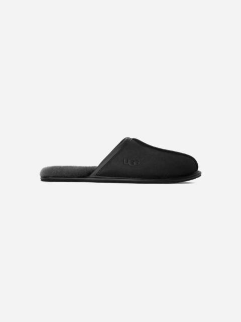 UGG ® Men's Scuff Leather Sheepskin Slippers in Black/