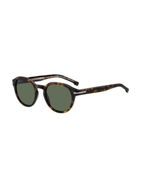 BOSS PATTERNED-ACETATE SUNGLASSES WITH SILVER-TONE HINGES