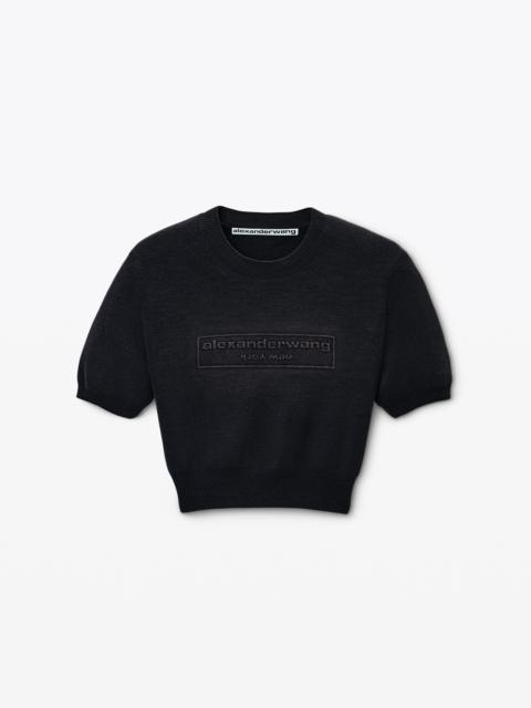 Alexander Wang Black Cotton-Blend Chenille Logo Pullover