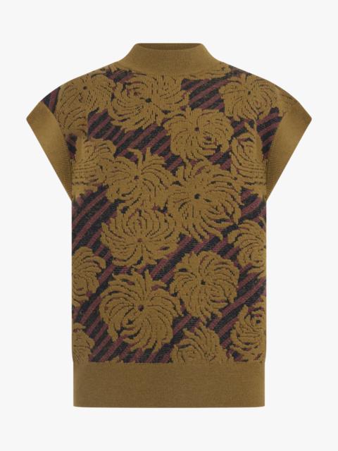 Dries Van Noten TEPIC TEXTURED FLORAL SS SWEATER | KHAKI