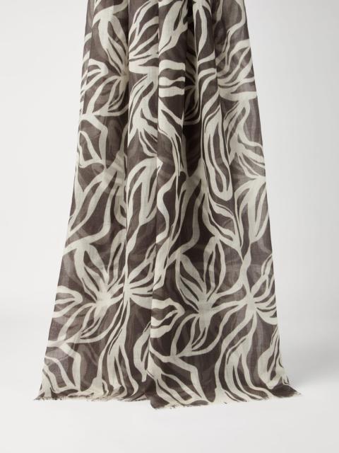 Brunello Cucinelli Cashmere floral print scarf