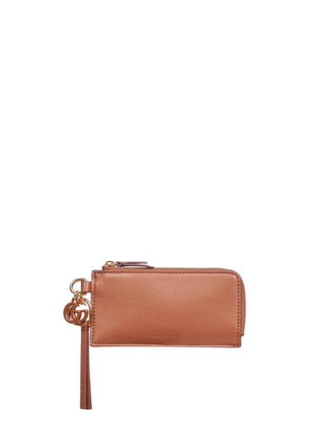 GUCCI Gucci Women Brown Card Case With Double G Charm