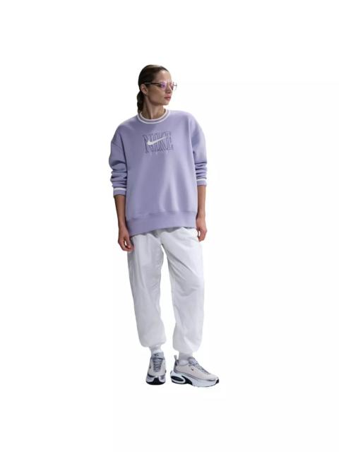 Nike Women's Sportswear Phoenix Fleece Graphic Oversized Crew-Neck Sweatshirt -Purple