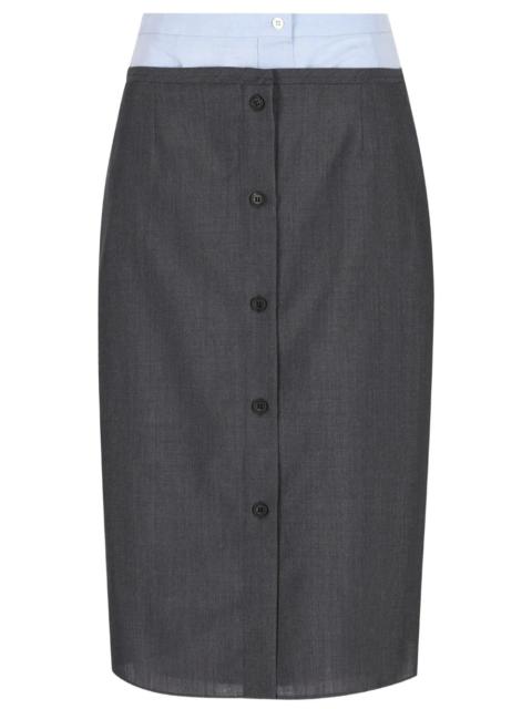 Prada Prada Women Gonna Midi Con Bottoni