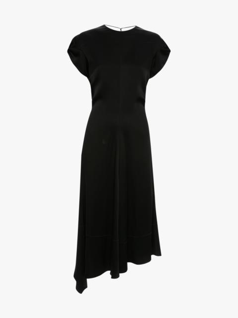 Victoria Beckham Twist Shoulder Dress In Black