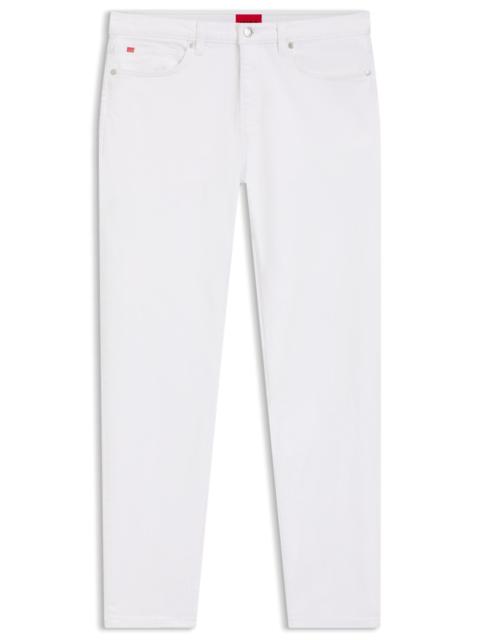 HUGO EXTRA-SLIM-FIT JEANS IN WHITE STRETCH DENIM