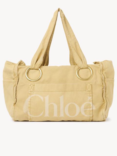 Chloé LARGE CHLOÉ PLAGE TOTE BAG IN COTTON