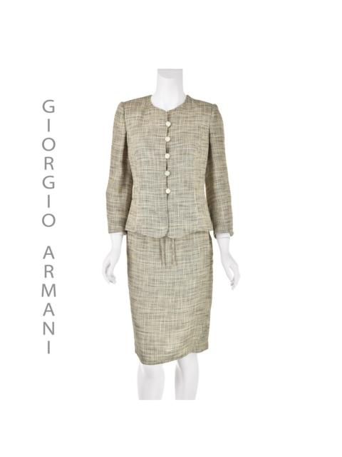 GIORGIO ARMANI ARMANI COLLEZIONI Vintage Linen Blend Skirt Suit 