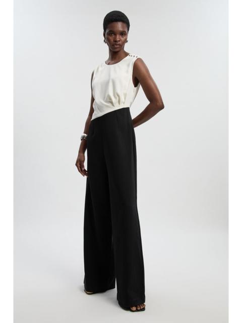 KAREN MILLEN Soft Tailored Asymmetric Neck Wide Leg Jumpsuit