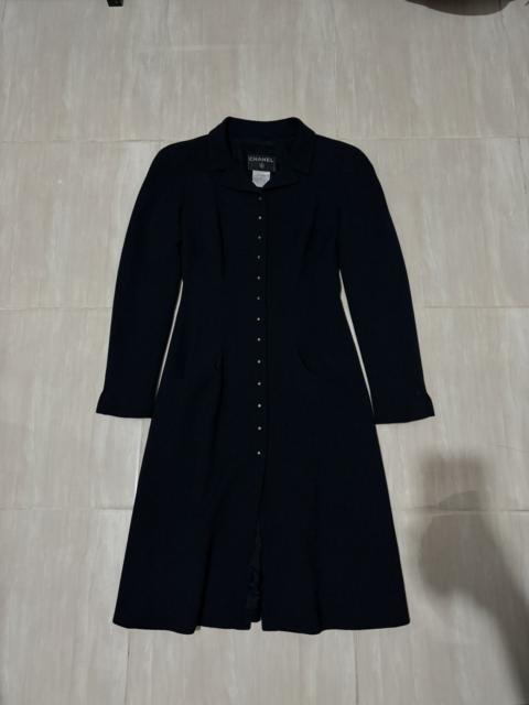CHANEL CHANEL BY KARL LAGERFELD F/W 2002 BLACK WOOL COAT
