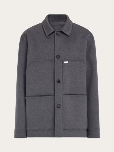 Lemaire STAND COLLAR OVERSHIRT LIGHT GD DENIM | REVERSIBLE