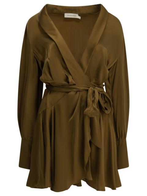 Zimmermann Zimmermann Short Wrap Dress Brown