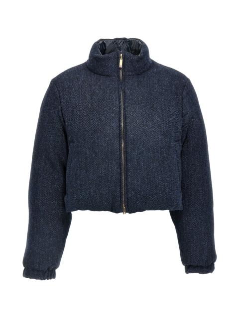 Thom Browne Women 'Herringbone Harris Tweed' Reversible Down Jacket