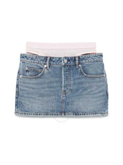 T by Alexander Wang Hotfix Mesh Undie Crystal Mini Skirt