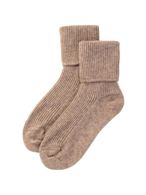 Johnstons of Elgin Women's Light Brown Cashmere Lounge Socks