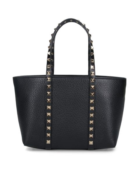 Valentino ROCKSTUD MINI TOTE IN HAMMERED LEATHER