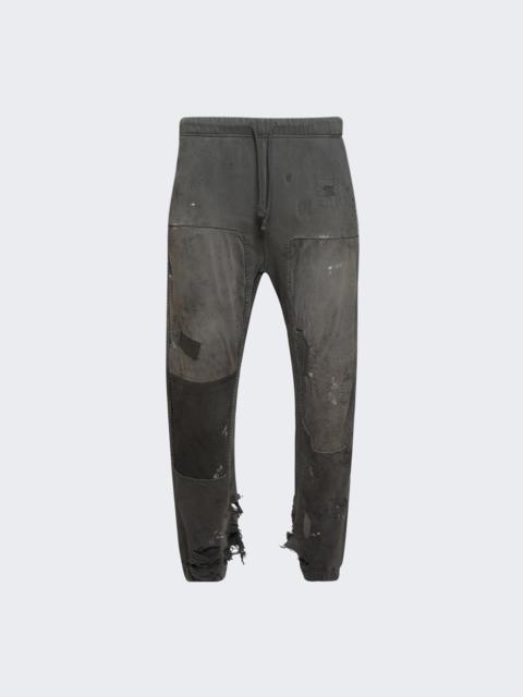 SAINT M×××××× Double Face Destroyed Sweatpants Washed Black