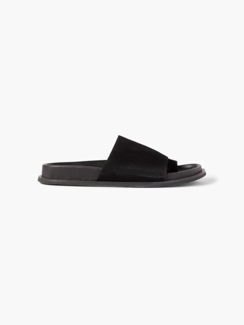 ST. AGNI Loe suede and leather slides