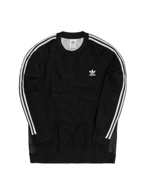 adidas adidas originals 3 Stripes Knit Crew Black White DH5754