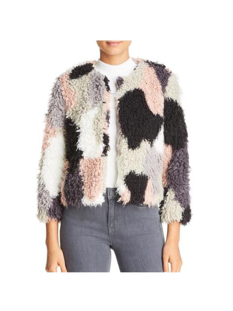 Other Designers 1. State - 1.STATE Patchwork Faux Fur Shaggy Jacket